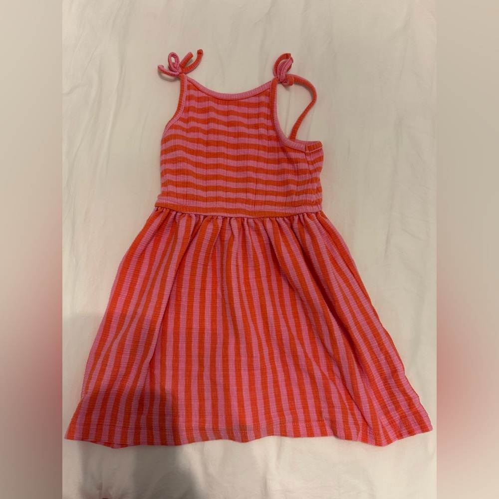 Striped Pink and Red Kids Stretchy Dress